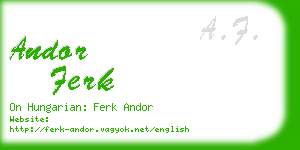 andor ferk business card